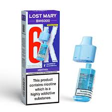 Lost Mary BM6000 Replacement Prefilled POD - Menthol - 20mg/mL